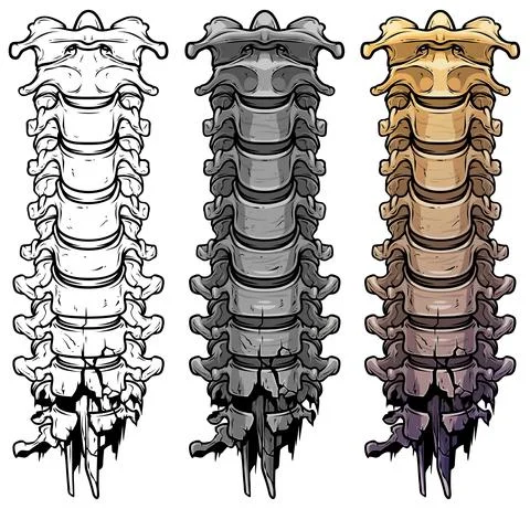 Graphic human skeleton spine bones vector Stock Illustration