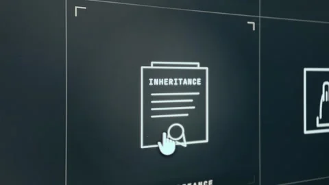 Graphic icon representing inheritance with stamp Notarized Stock Footage 333412889