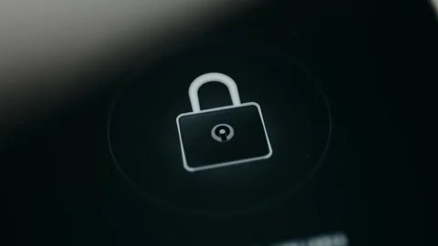 Graphic icon of an unlocking padlock, security, access and data protection Stock Footage 331571375