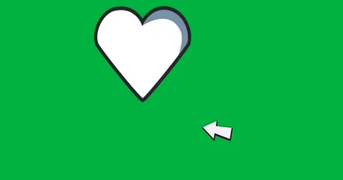 Graphic icons floating on transparent backdrop, showing heart with cursor arrow 库存影片 317669520