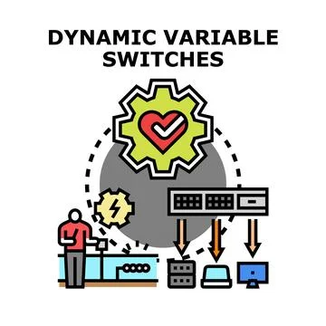 Graphic illustrating a dynamic variable switch concept Stockillustratie