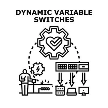 Graphic illustrating a dynamic variable switch concept Stockillustratie