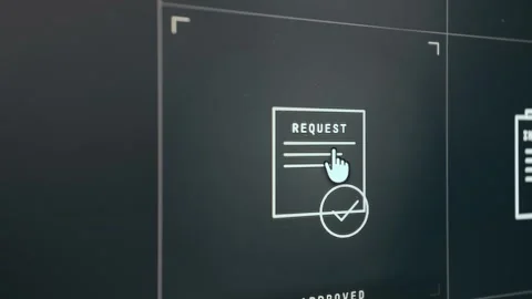 Graphic illustration for Approved Request covered by the stamp Notarized Stock Footage 333412857