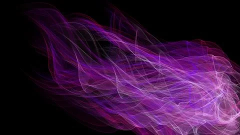 Graphic illustration on a black background of gradient purple luminous filame Stock Illustration