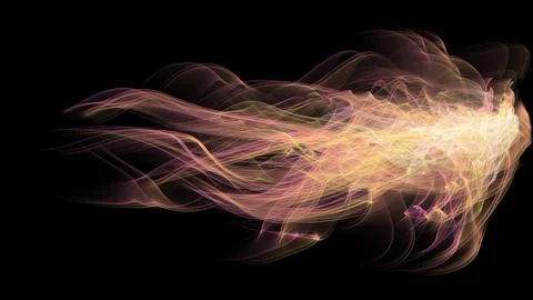 Graphic illustration on a black background of gradient orange luminous filame Stock Illustration