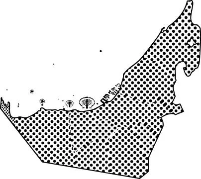 Graphic illustration featuring a dotted pattern design in the shape of a Mi.. Stock Illustration
