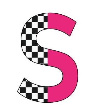 A graphic illustration featuring letter s with letter s, checkered pattern, b Stock Illustration