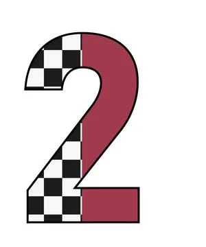 A graphic illustration featuring number 2 with number 2, checkered pattern, b Stock Illustration