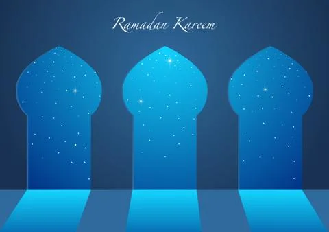 Graphic Illustration of a Mosque Windows Stock Illustration