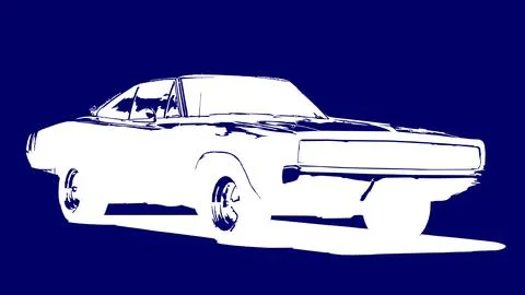 Graphic illustration of a powerful American Stock Illustration