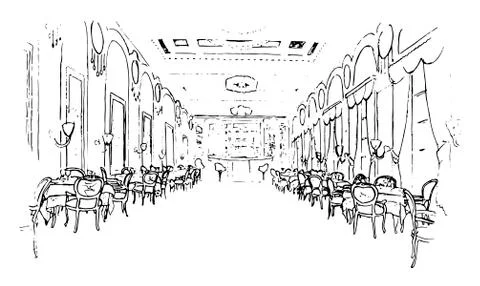 Graphic illustration of the restaurant Ilustración de archivo