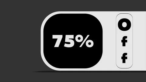 Graphic illustration warning seventy five percent off Stock Illustration