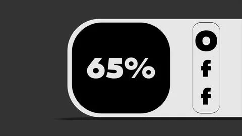 Graphic illustration warning sixty five percent off Stock Illustration