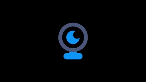 Graphic Illustration of a Webcam on Black Background Stock Footage 341917754
