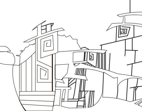 Graphic image of the city Stock Illustration