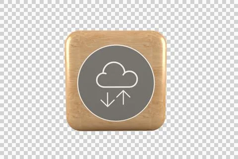 Graphic image of cloud computing icon on cube Stock Photos