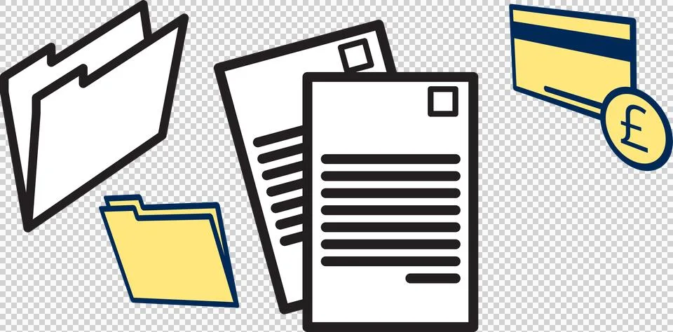 Graphic image of documents Stock Illustration