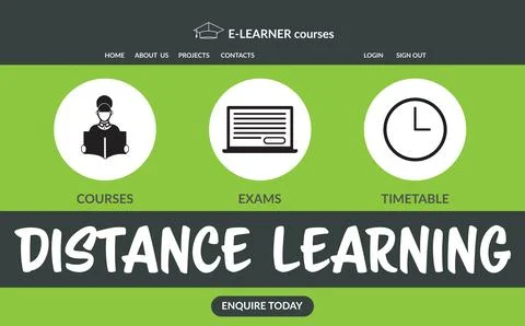 Graphic image of e-learning interface on screen 스톡 일러스트