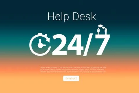 Graphic image of numbers and help desk text Stock Illustration