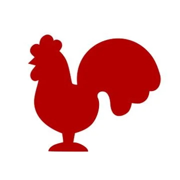Graphic image of rooster isolated on white background Illustrazione stock