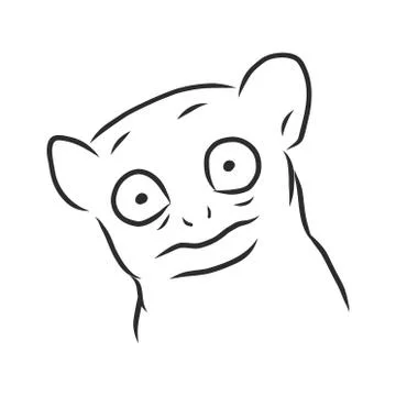 The graphic image of a surprised monkey Stock Illustration