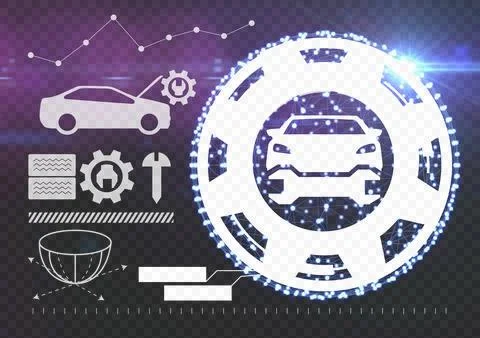Graphic image of tools and car Stock Photos