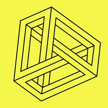 Graphic impossible shape. Optical illusion. Sacred geometry. Op art. Stock Illustration