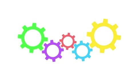Graphic info graphic template animated gear shape, rotating gear circuit, 4.. Stock Footage 321328468