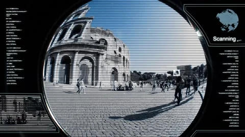 GRAPHIC INTERFACE  COLOSSEUM SECURITY EYES Stock Footage 40463624