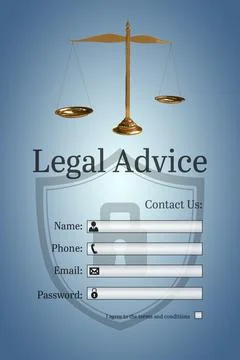 Graphic interface of lawyer contact form Illustrazione stock