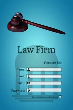 Graphic interface of lawyer contact form Stockillustratie