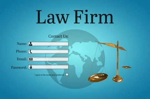Graphic interface of lawyer contact form Illustrazione stock