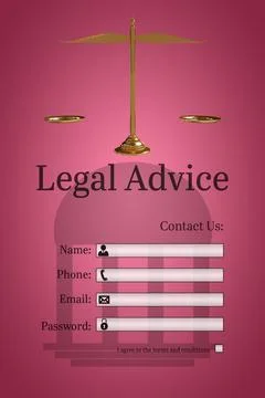 Graphic interface of lawyer contact form Illustrazione stock