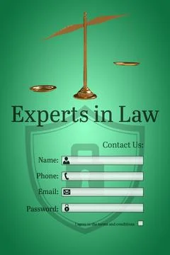 Graphic interface of lawyer contact form Stockillustratie