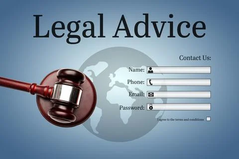 Graphic interface of lawyer contact form 스톡 일러스트