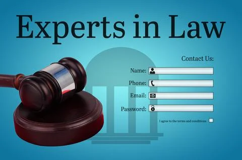 Graphic interface of lawyer contact form Stockillustratie