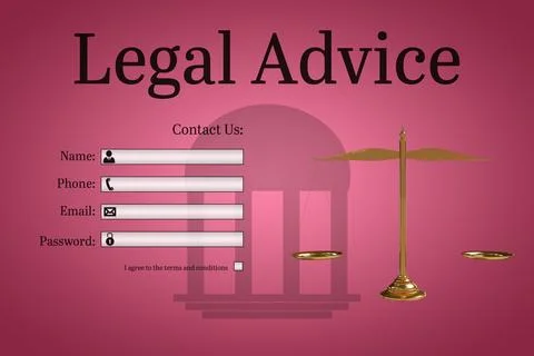 Graphic interface of lawyer contact form Stockillustratie