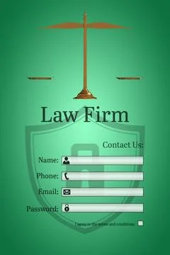 Graphic interface of lawyer contact form 스톡 일러스트