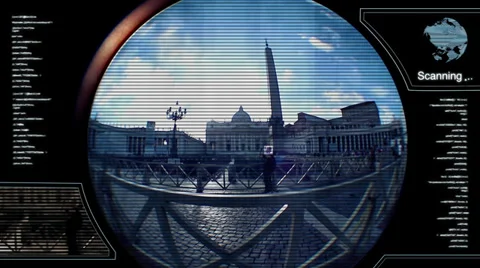 GRAPHIC INTERFACE  VATICAN SECURITY EYES Stock Footage 30369421
