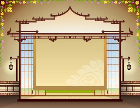 Graphic layout with traditional thai elements Stock Illustration