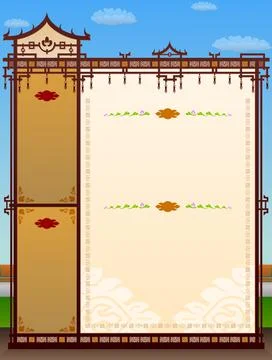 Graphic layout with traditional thai elements Stock Illustration