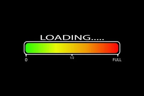 Graphic loading scale with division by level on a black background, vector im 스톡 일러스트