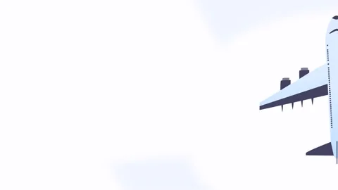 Graphic loop animation of an airplane fly over an abstract blue background with Stock Footage 140268768