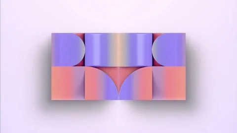 Graphic loop animation with dynamic symmetrical cubic shapes. 3d rendering 4K Stock Footage 316221927