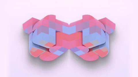 Graphic loop animation with dynamic symmetrical cubic shapes. 3d rendering 4K Stock Footage 318591010