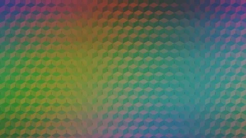 Graphic loop featuring an isometric mosaic cube grid texture with dark Stock Footage 341609352