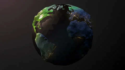 Graphic low poly 3d World Loop. Night. Alpha Included Vidéo 47322629
