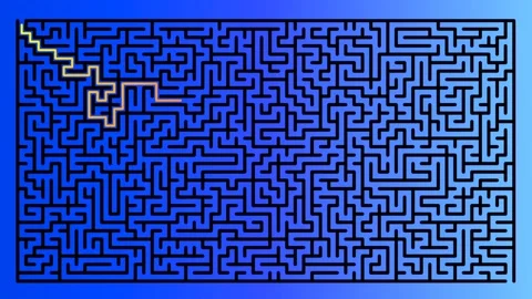 Graphic Maze Solving Process Illustration Stock Footage 322944918