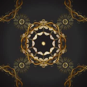 Graphic modern seamless pattern on brown and gray colors. Seamless floral patter 스톡 일러스트