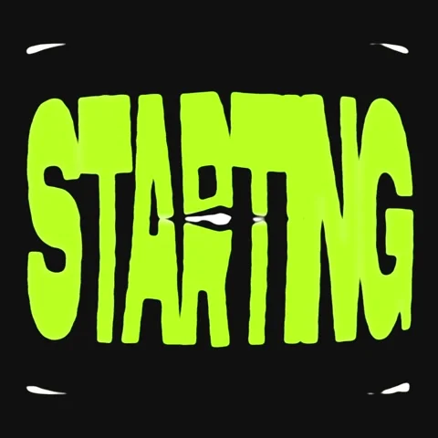 Graphic motion animation displaying the word starting in bold lime green Stock Footage 337788139